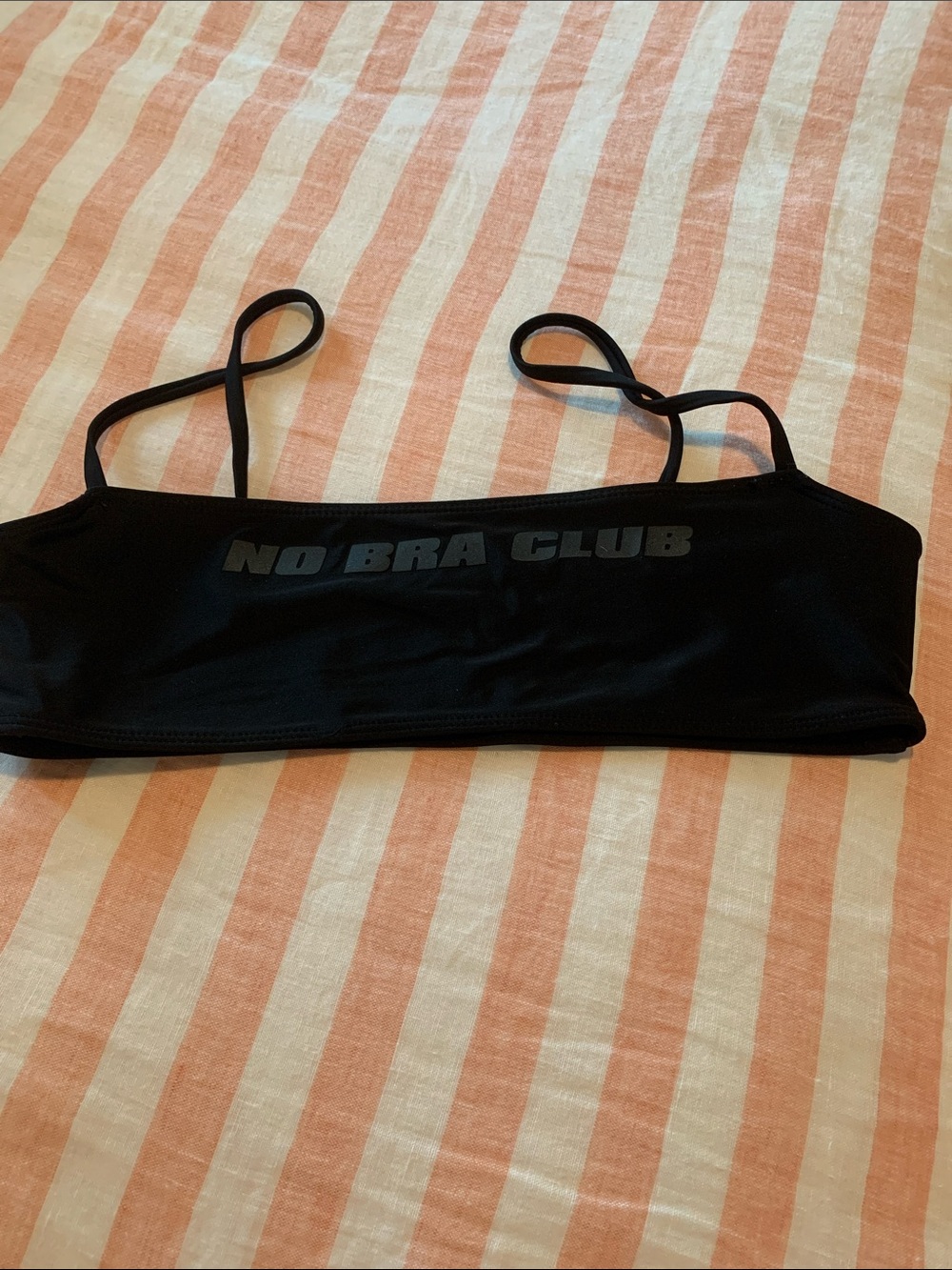 Forever 21 NO BRA CLUB Black Swim Bikini Top Size L
